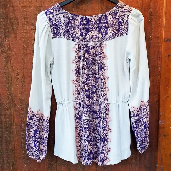 Free People~Wildest Moment~Purple~Peasant Blouse~S - Picture 4 of 7